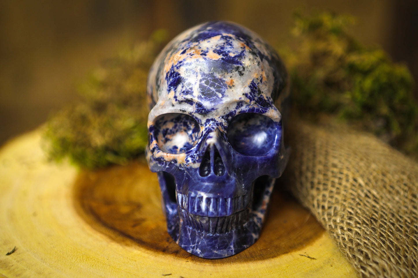 Sodalite Polished Carved Genuine Gemstone Crystal Skull