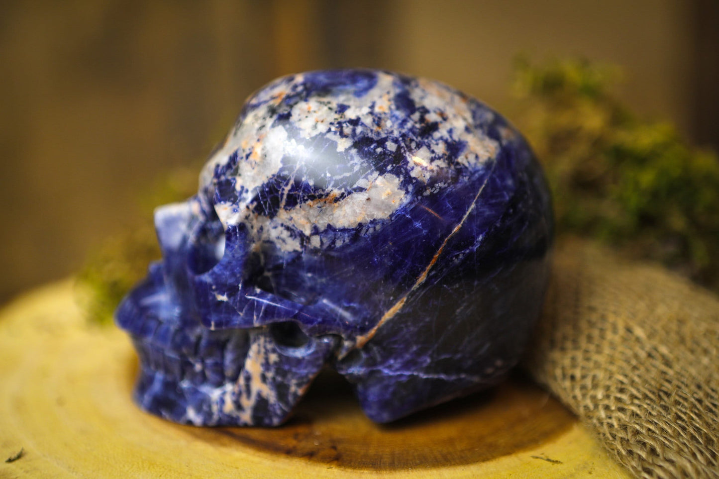 Sodalite Polished Carved Genuine Gemstone Crystal Skull