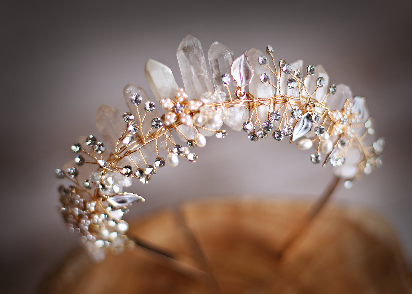 Genuine Clear Quartz Crown/Tiara