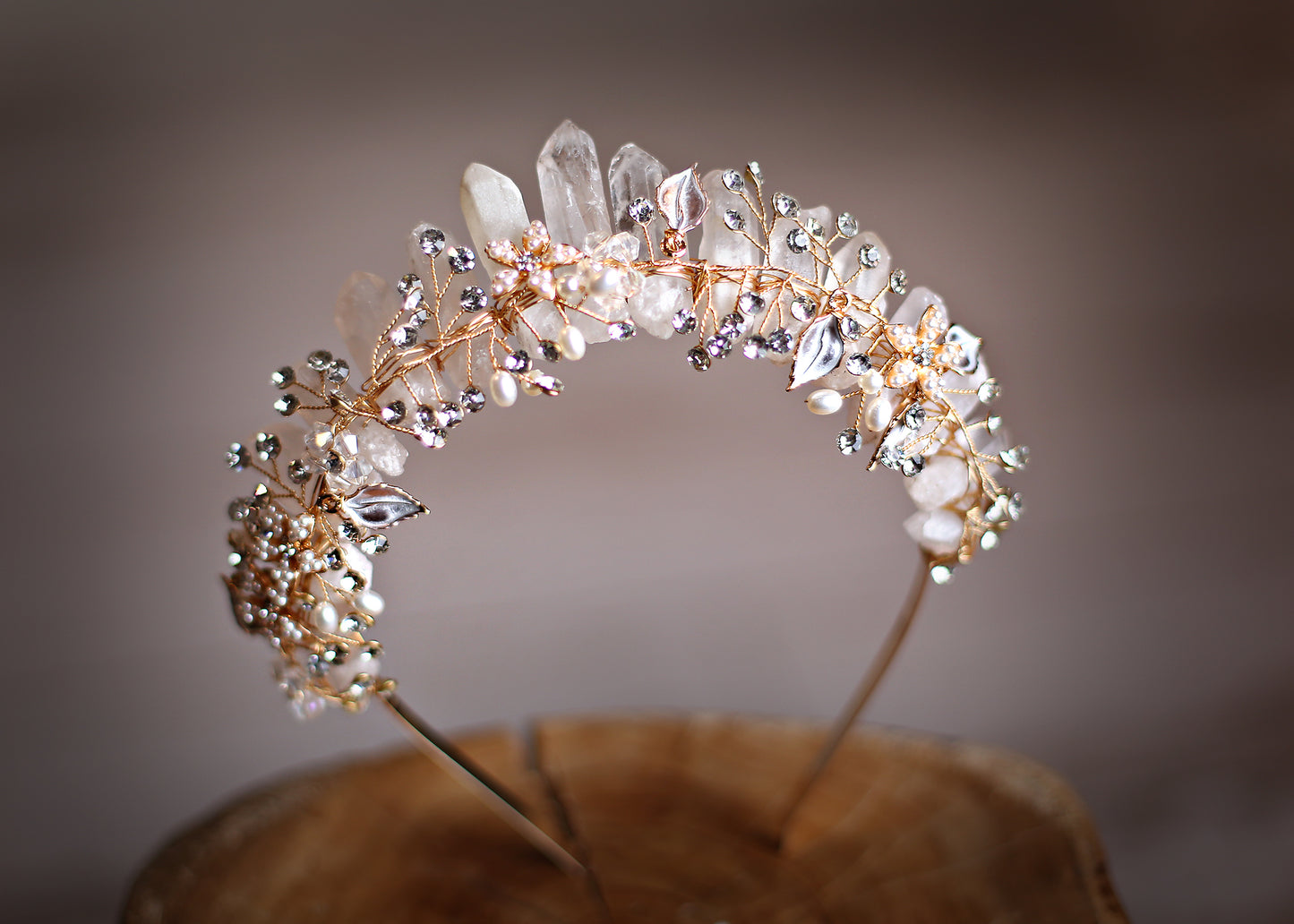 Genuine Clear Quartz Crown/Tiara