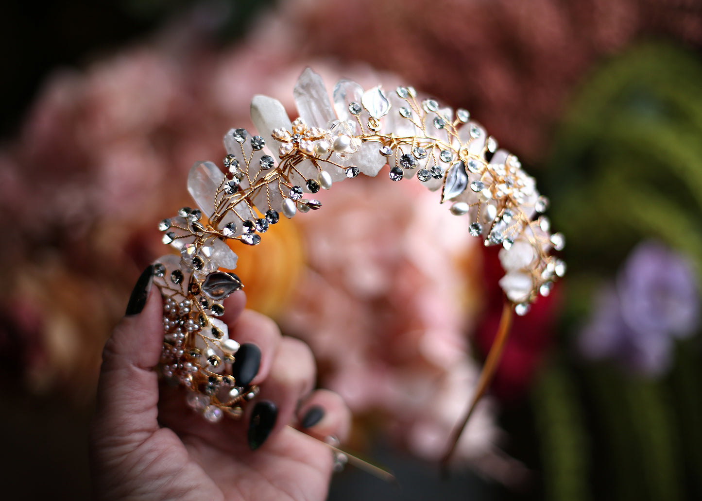Genuine Clear Quartz Crown/Tiara