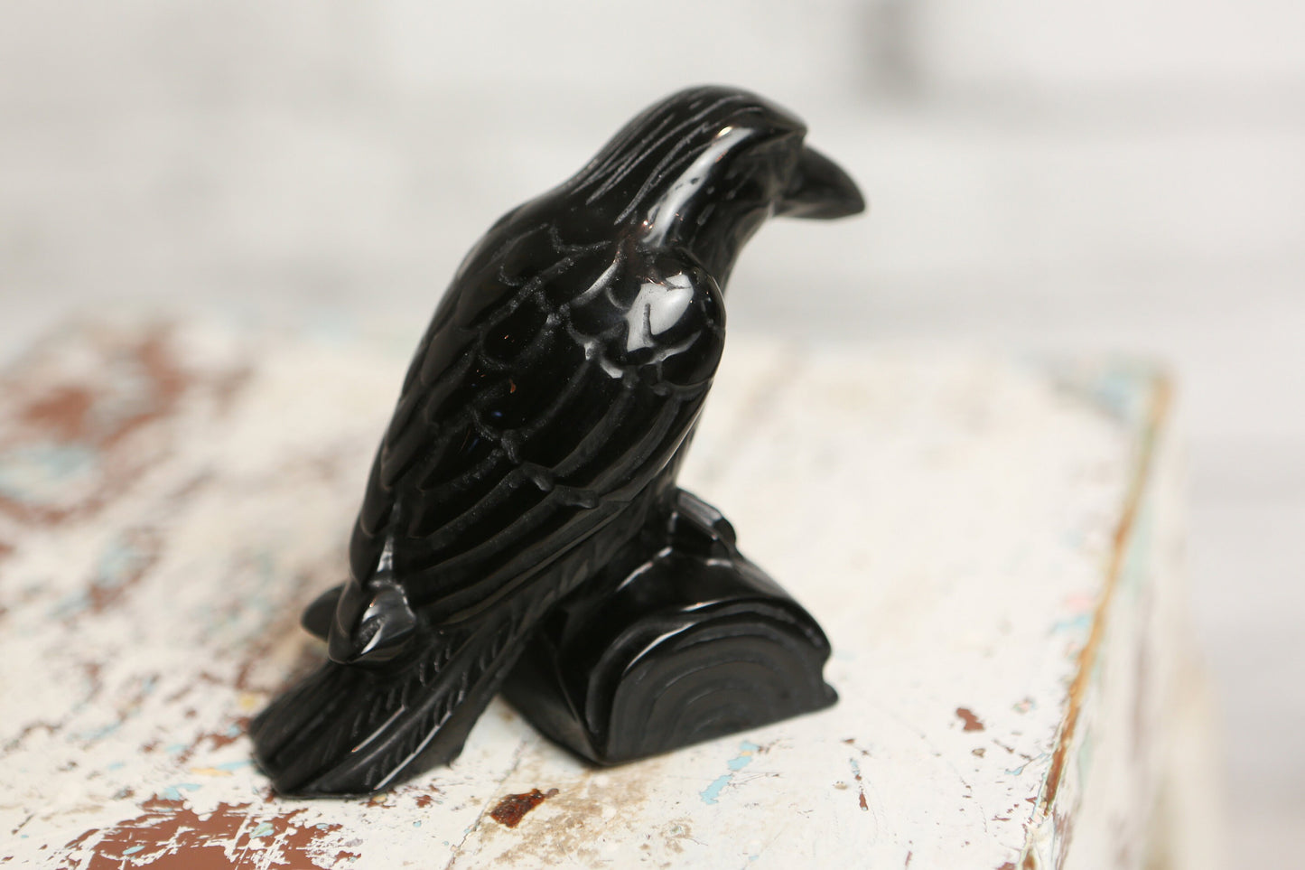 Gemstone Obsidian Raven