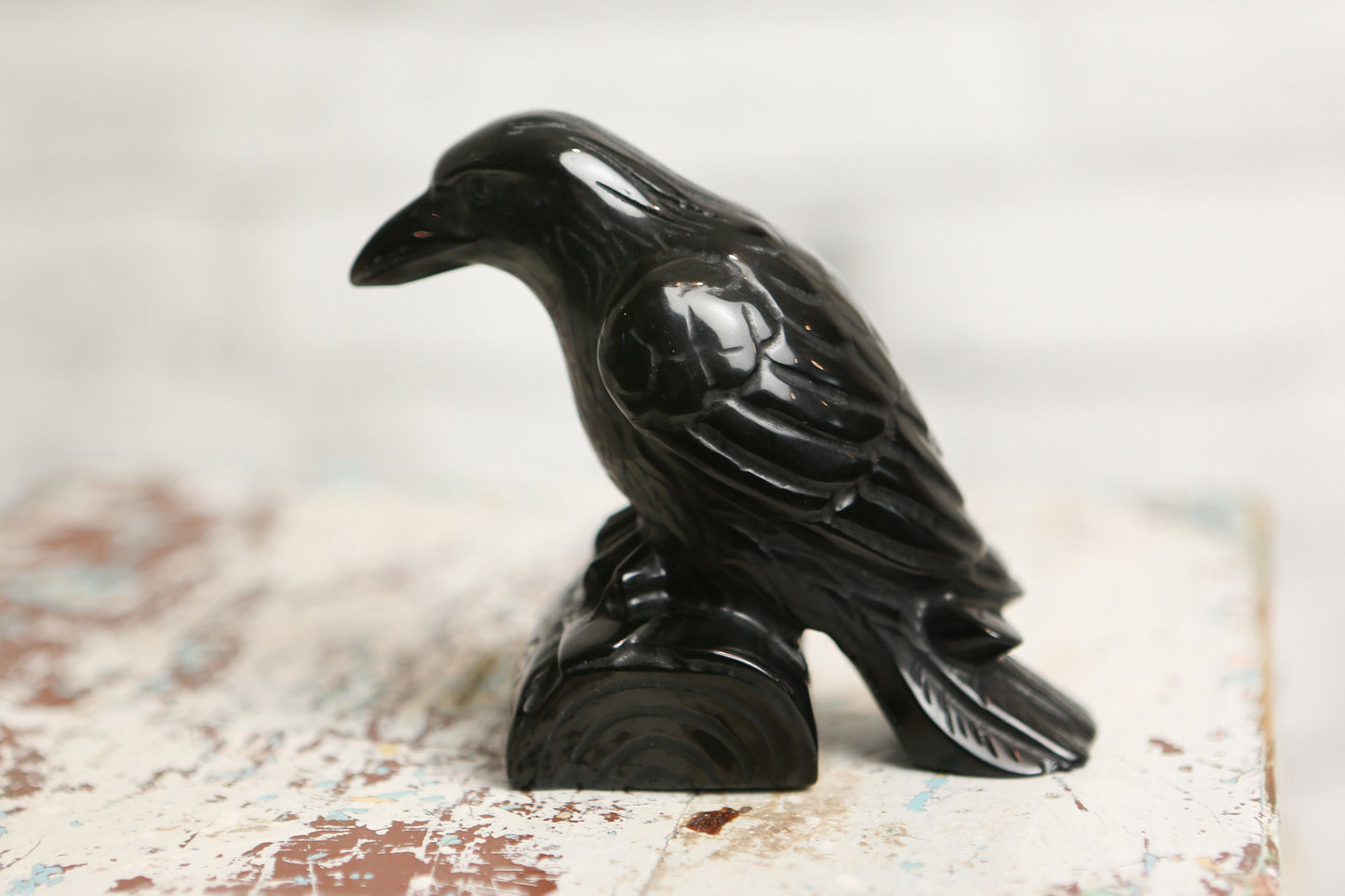 Gemstone Obsidian Raven