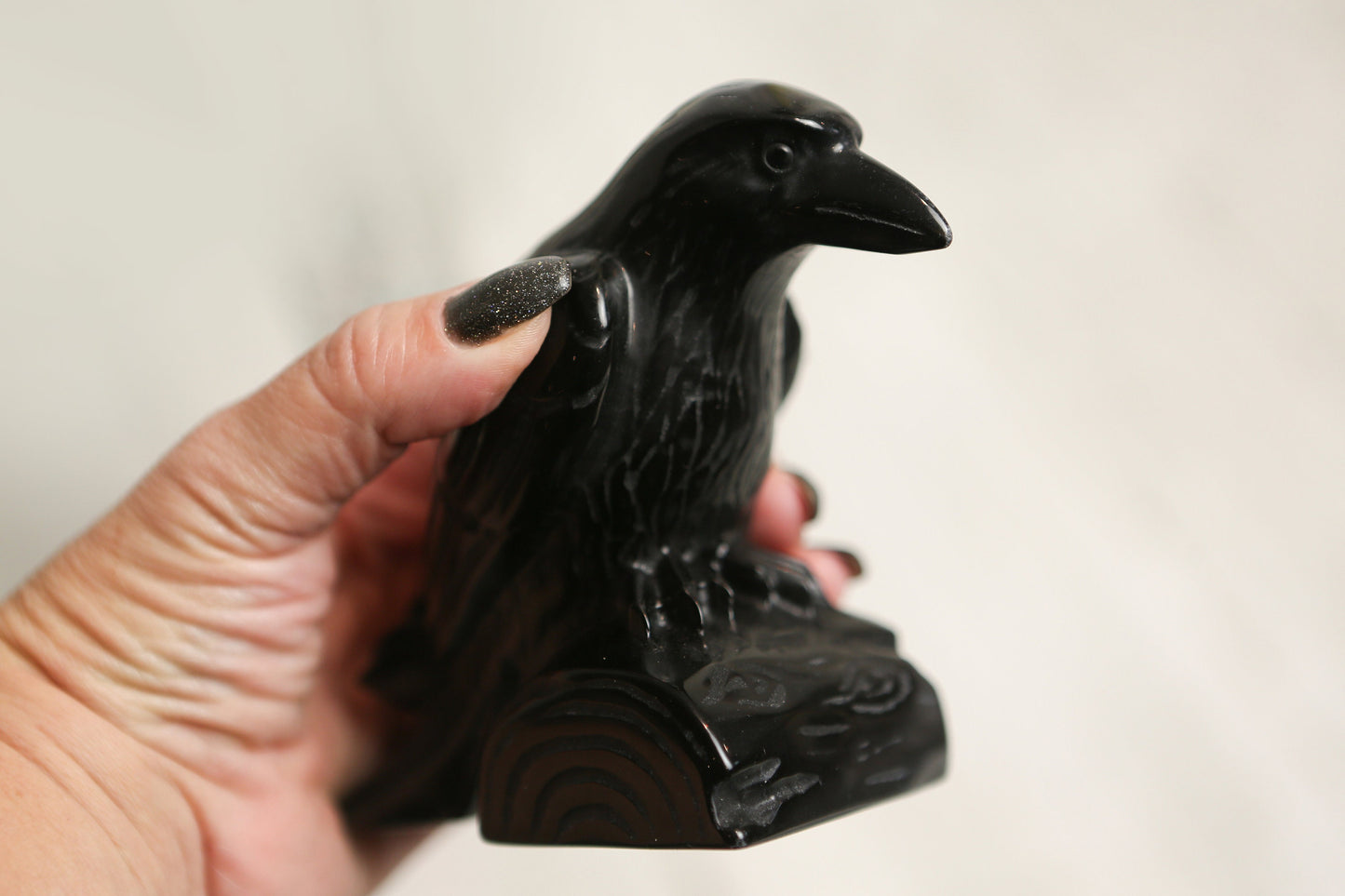 Gemstone Obsidian Raven