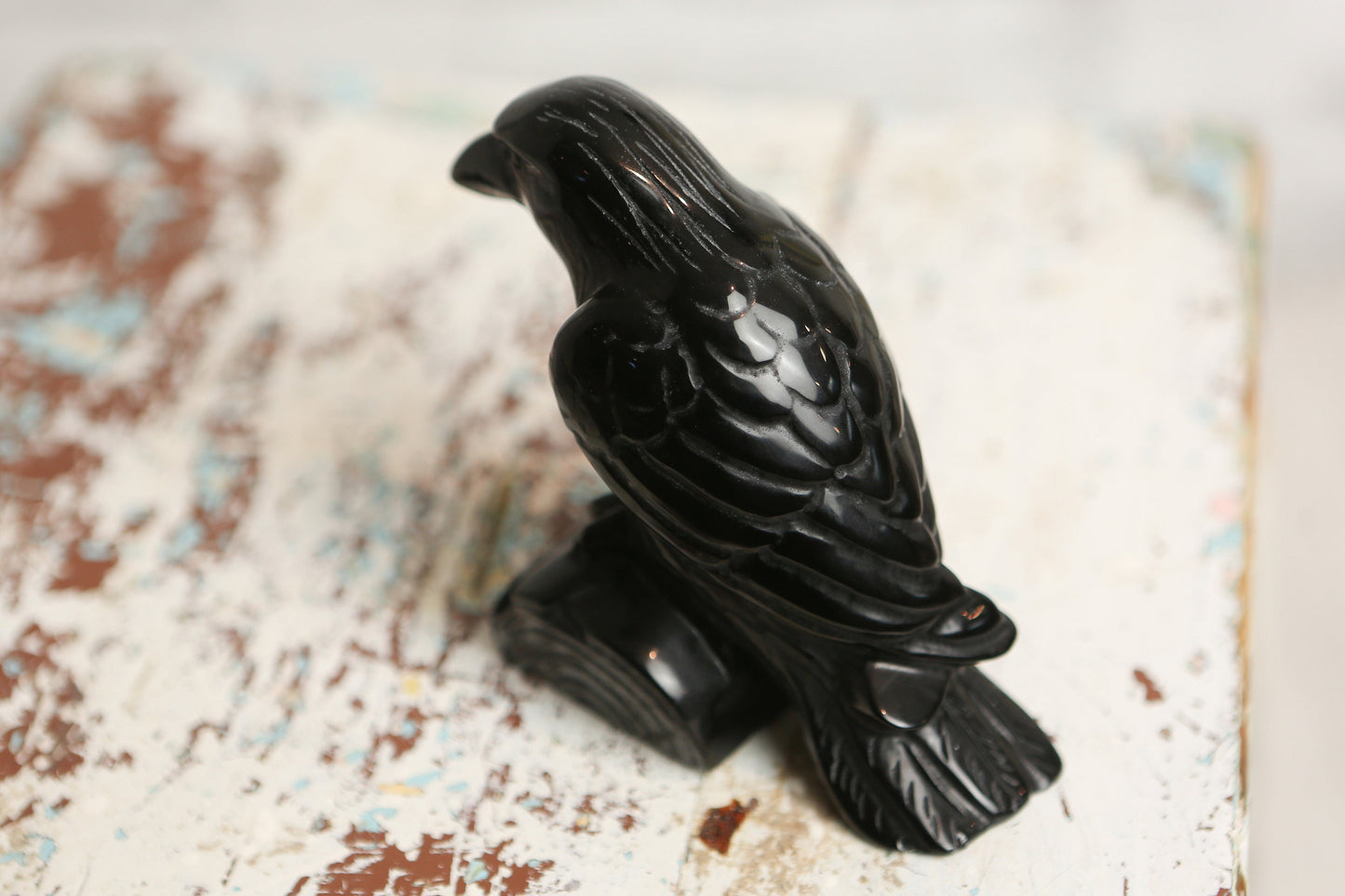 Gemstone Obsidian Raven