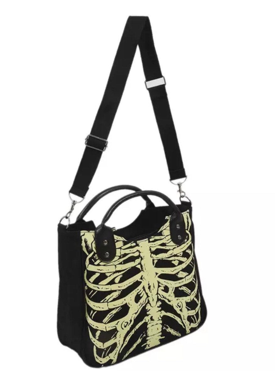 Goth Skeleton Rib Cage Purse Handbag