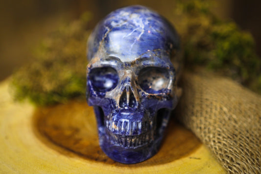 Sodalite Polished Carved Genuine Gemstone Crystal Skull