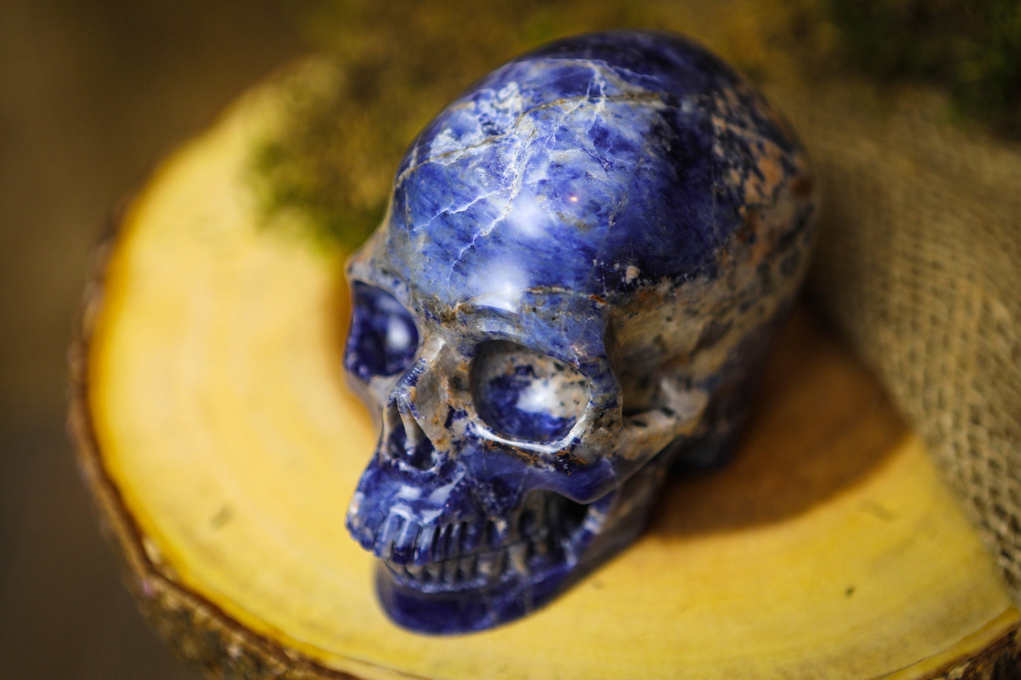 Sodalite Polished Carved Genuine Gemstone Crystal Skull