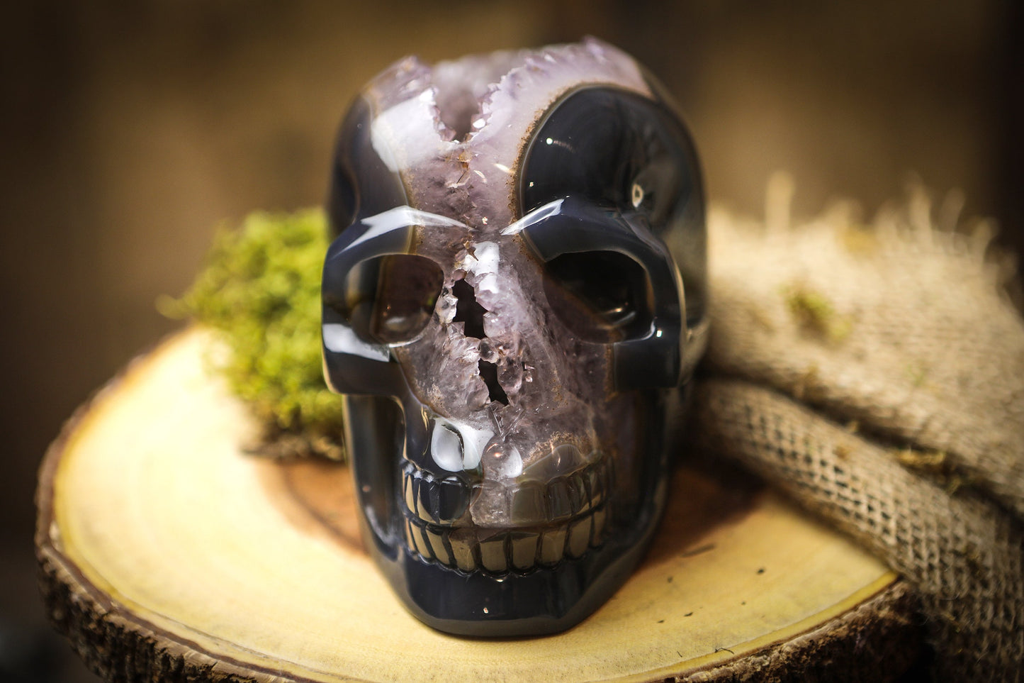 GORGEOUS Large Gemstone Crystal Amethyst Skull