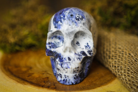 Sodalite Polished Carved Genuine Gemstone Crystal Skull