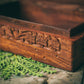 Wooden Hand Carved Box with Pentacle Altar Tools Witchy Storage