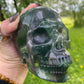 Rainbow Flourite Skull LARGE Polished Carved Genuine Gemstone Crystal