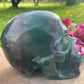 Rainbow Flourite Skull LARGE Polished Carved Genuine Gemstone Crystal