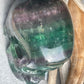 Rainbow Flourite Skull LARGE Polished Carved Genuine Gemstone Crystal