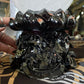 Large Lotus Sphere Stands Goth Black Victorian  Crystal Ball Holder