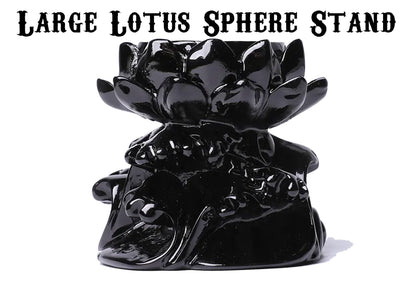 Large Lotus Sphere Stands Goth Black Victorian  Crystal Ball Holder