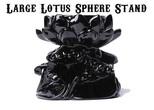 Large Lotus Sphere Stands Goth Black Victorian  Crystal Ball Holder