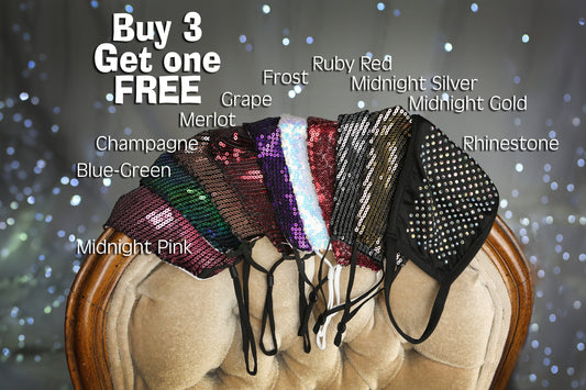 Sequin Face Mask,  Pretty Sparkly Mask Face Cover! BUY 3 GET 1 FREE