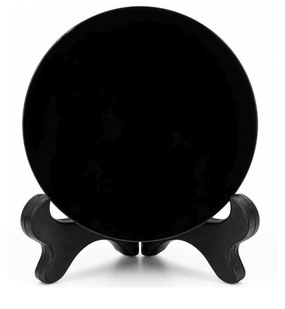 Obsidian Scrying Mirror with Stand & Information Sheet | 6.5 inch