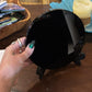 Obsidian Scrying Mirror with Stand & Information Sheet | 6.5 inch