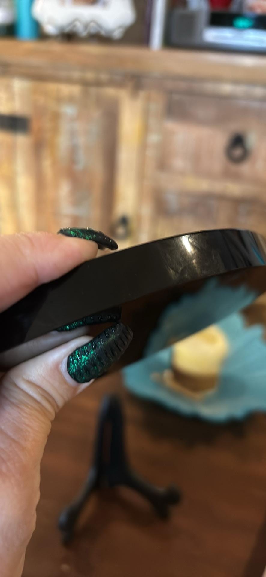 Obsidian Scrying Mirror with Stand & Information Sheet | 6.5 inch