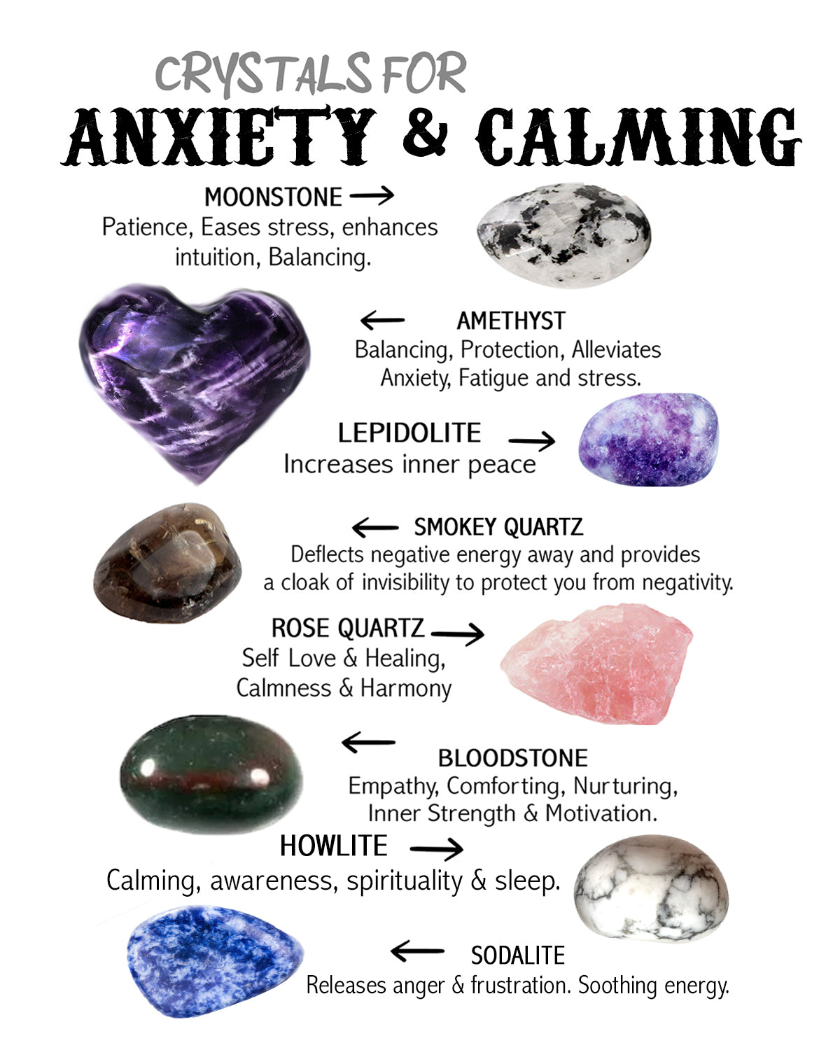 Anxiety & Calming Gemstone Gift Set of Eight