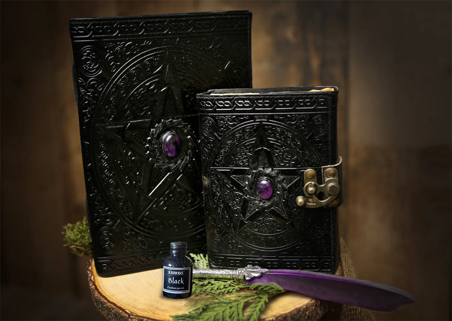 Grimoire with Amethyst Stone