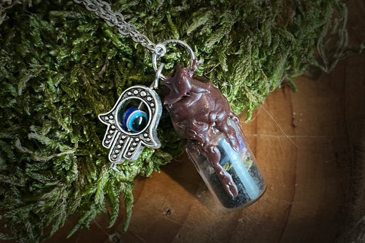 Spell Jar Protection Amulet on chain