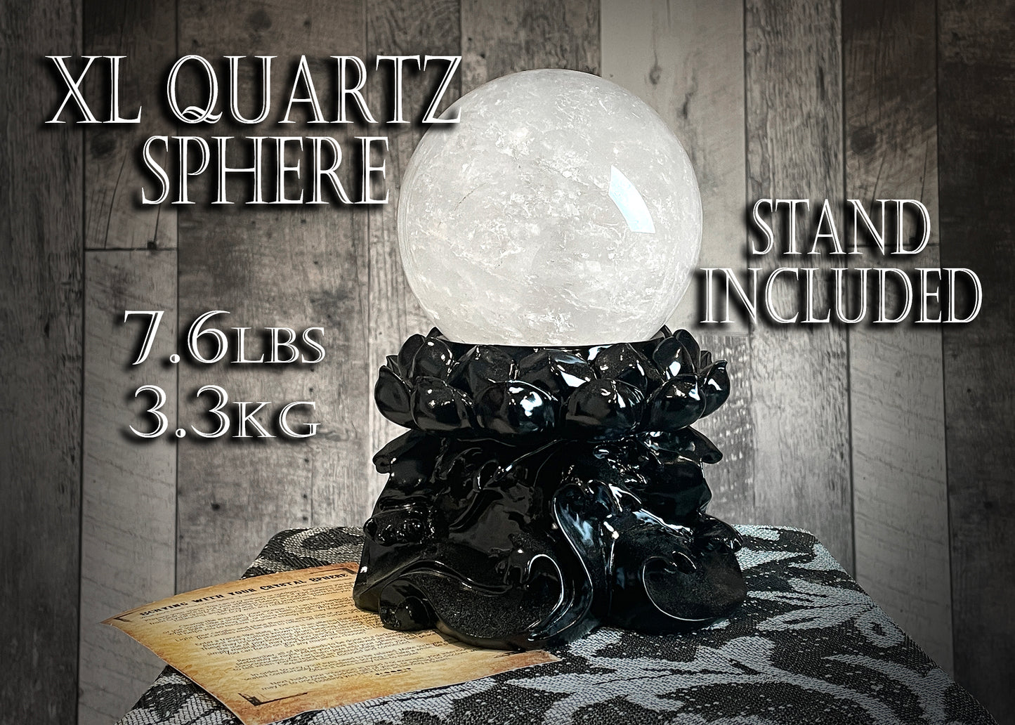 Large Crystal Quartz Ball Scrying Divination Gazing Sphere