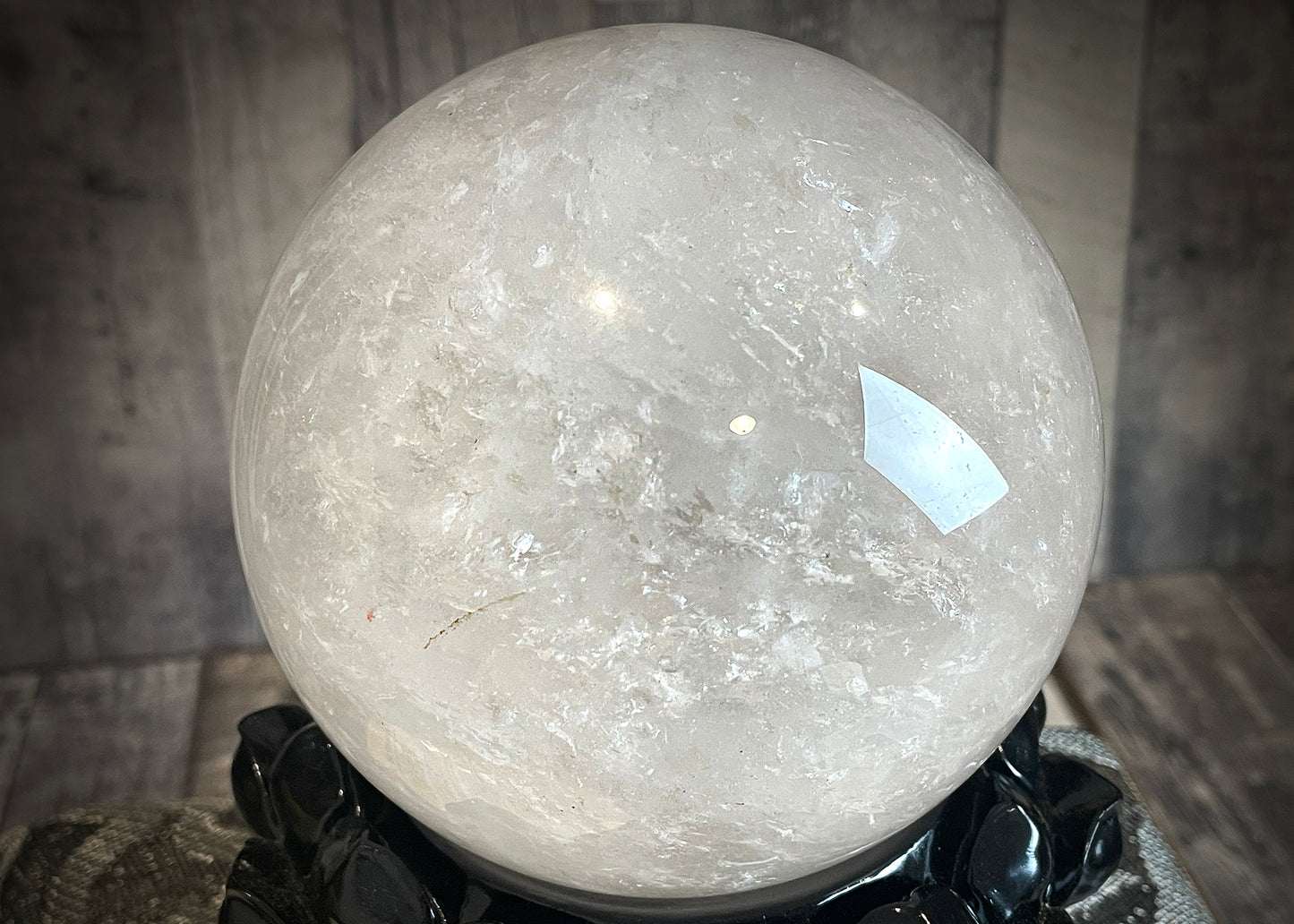 Large Crystal Quartz Ball Scrying Divination Gazing Sphere