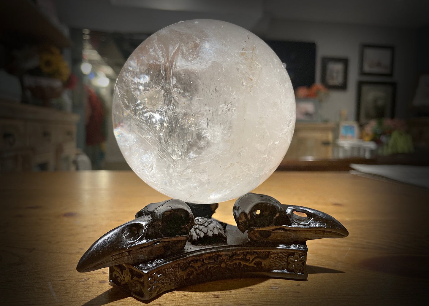 Raven Crystal Sphere Stands