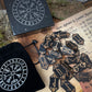 Wooden Viking Runes with Velvet Bag, Box & Guide