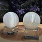 Selenite Sphere with Stand