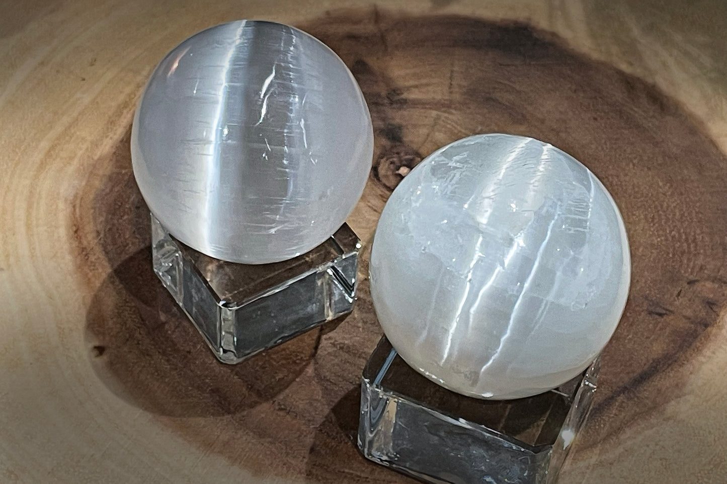 Selenite Sphere with Stand