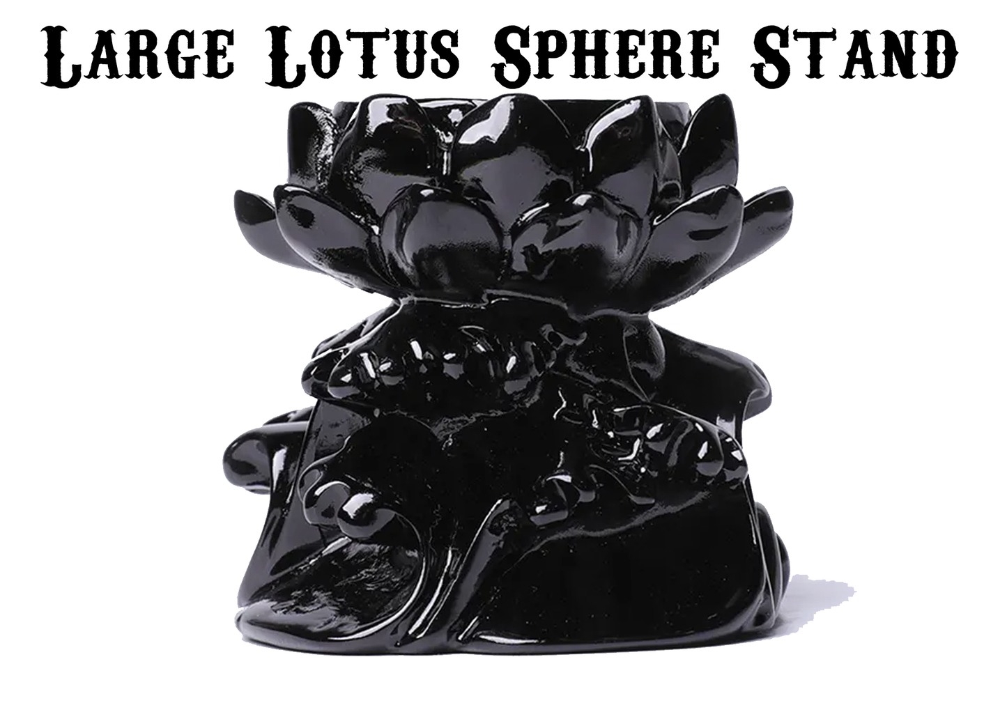 Large Lotus Crystal Sphere Stand