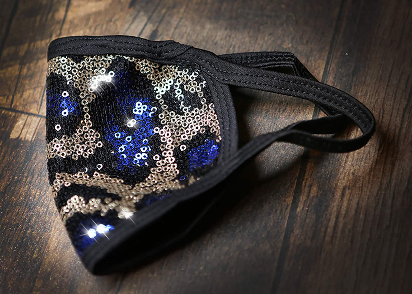 Sequin Adult Face Mask Leopard Sparkle Bling