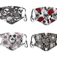 Skull Adult Face Mask 2-Layer 100% cotton with filter pocket