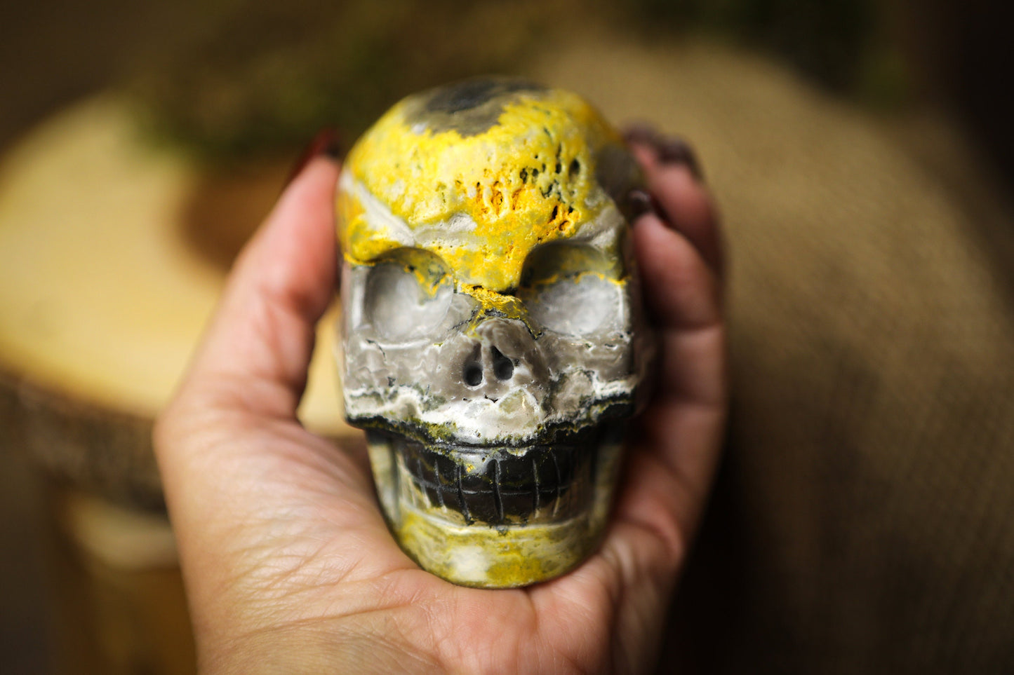 Bumblebee Jasper Crystal Skull