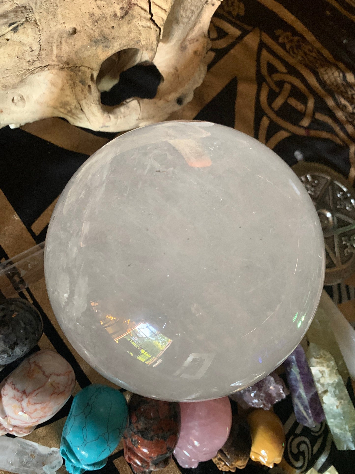 Large Solid Crystal Quartz Gazing Sphere