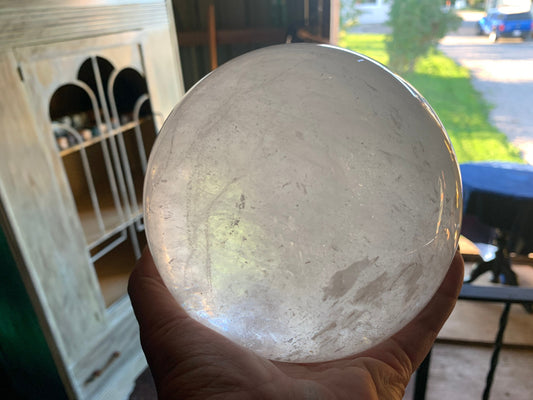 Large Solid Crystal Quartz Gazing Sphere