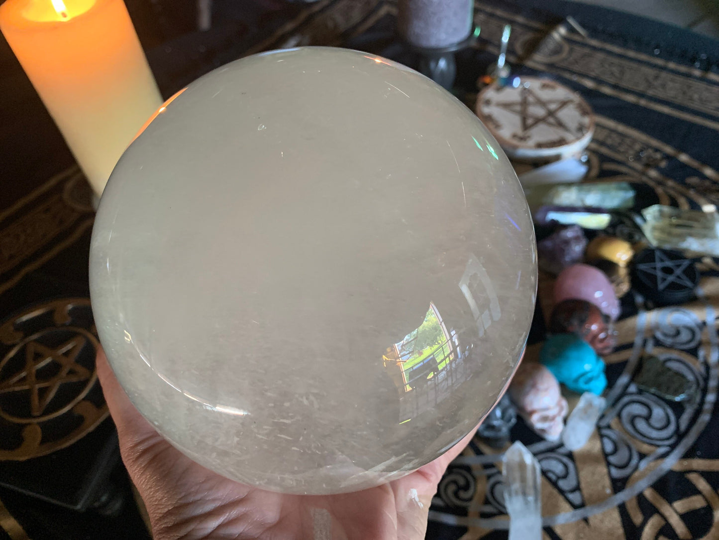 Large Solid Crystal Quartz Gazing Sphere