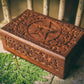 Wooden Hand Carved Box with Pentacle Altar Tools Witchy Storage