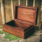 Wooden Hand Carved Box with Pentacle Altar Tools Witchy Storage