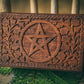 Wooden Hand Carved Box with Pentacle Altar Tools Witchy Storage