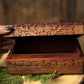 Wooden Hand Carved Box with Triquestra Altar Tools Witchy Storage