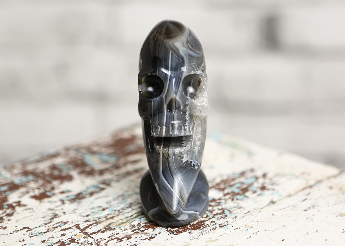 Botswana Agate Moon Skull Crystal