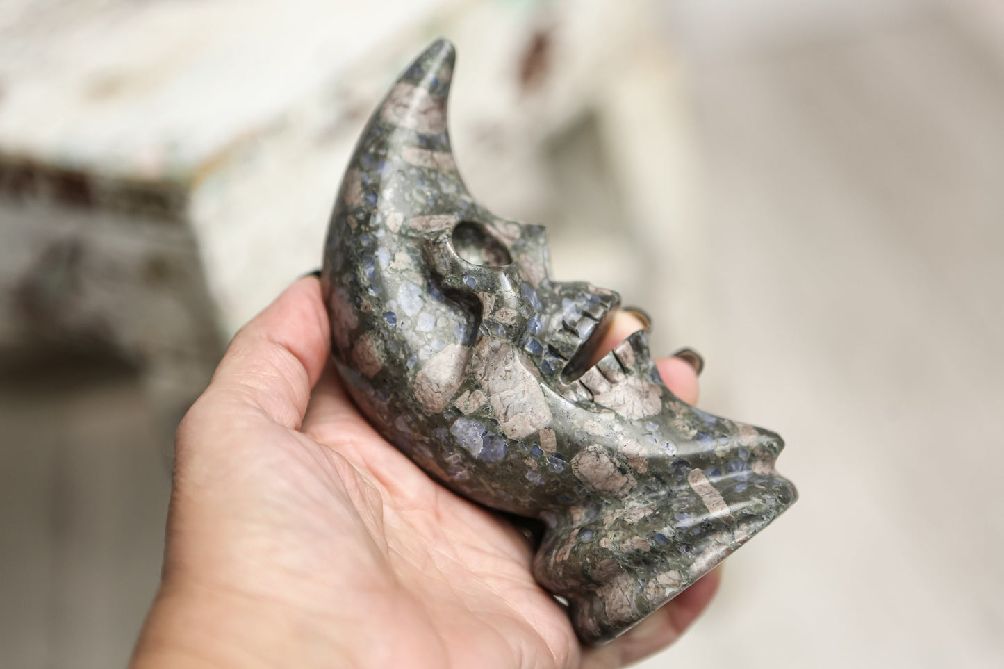 Llanite Rhyolite Moon Skull