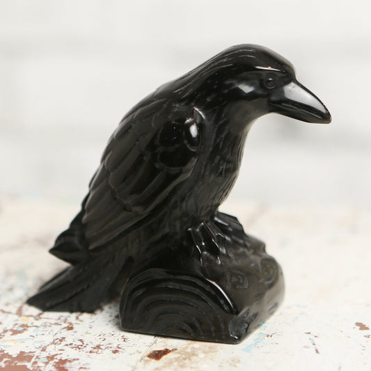 Gemstone Obsidian Raven