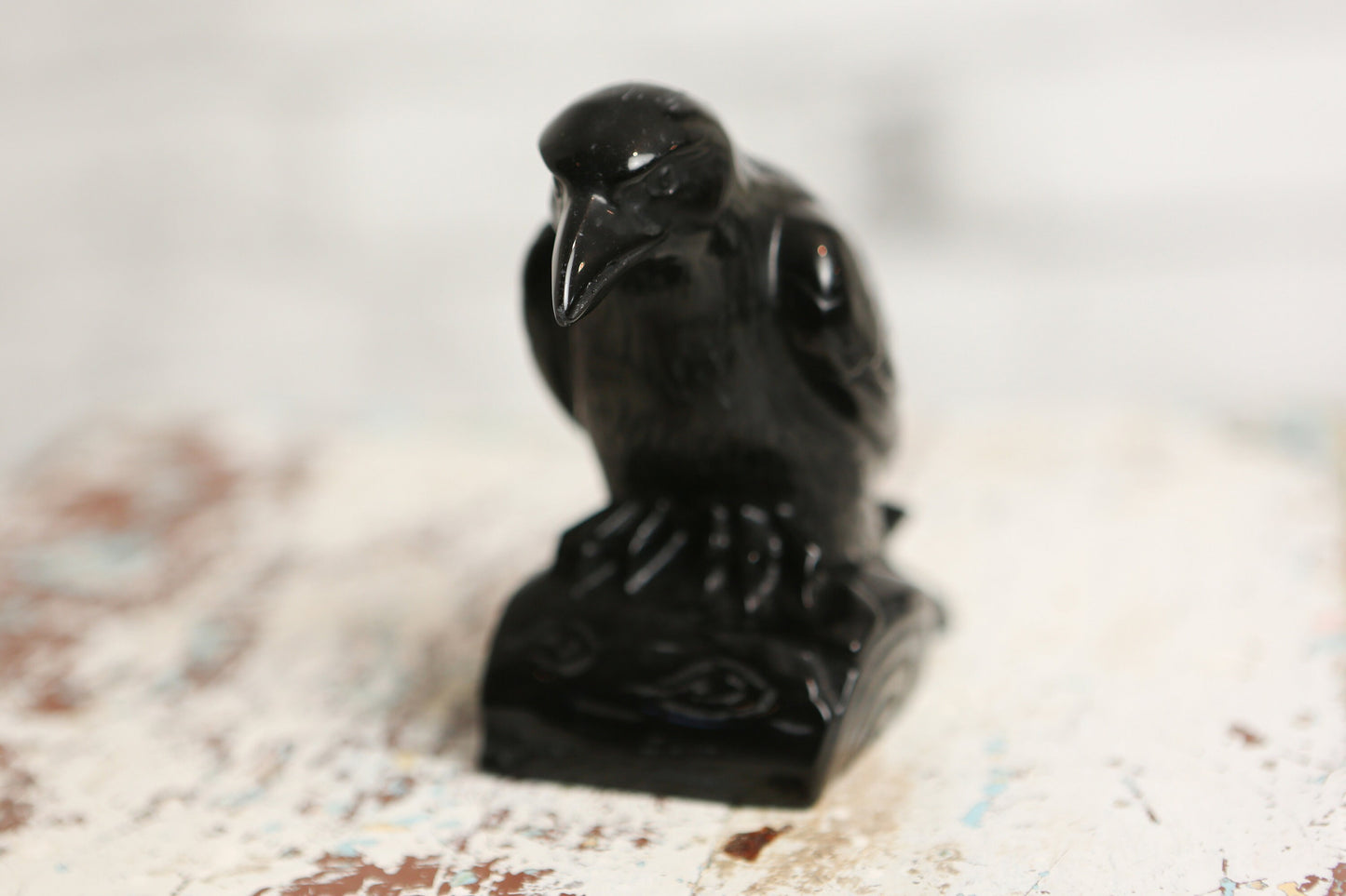 Gemstone Obsidian Raven