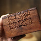 Wooden Hand Carved Box with Triquestra Altar Tools Witchy Storage